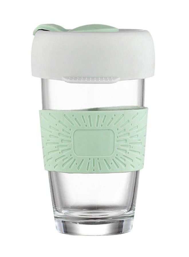 Baskety Reusable Coffee Cup Travel Coffee Mug with Lid & Silicone Drinking Cup - 350ml (Green, Pack of 1) - Image 1